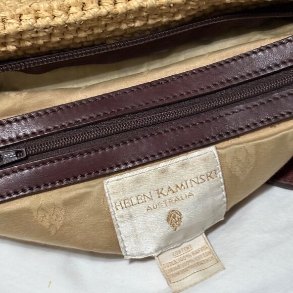 Helen Kaminski Crochet Raffia & Leather Crochet Boho Hobo Shoulder Crossbody Bag - Picture 15 of 16